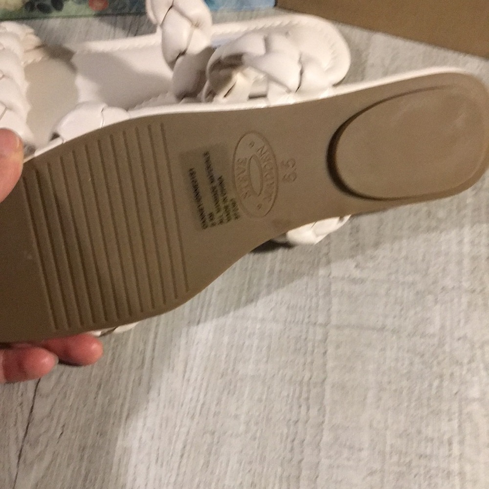 Steve Madden Ivory Bone Braided Flat Sandal,C - Picture 7 of 8